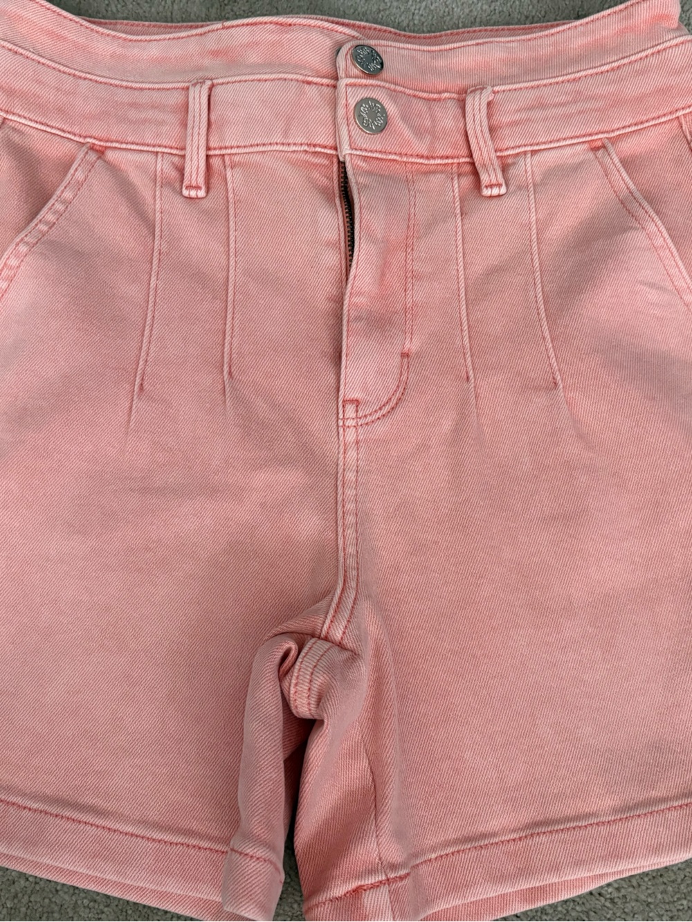 White House Black Market Peach High-Waist Denim Shorts